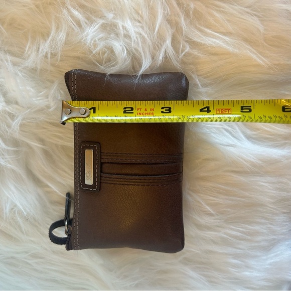 Kate Landry Brown Leather Coin Keychain Wallet Pouch S - Picture 7 of 9